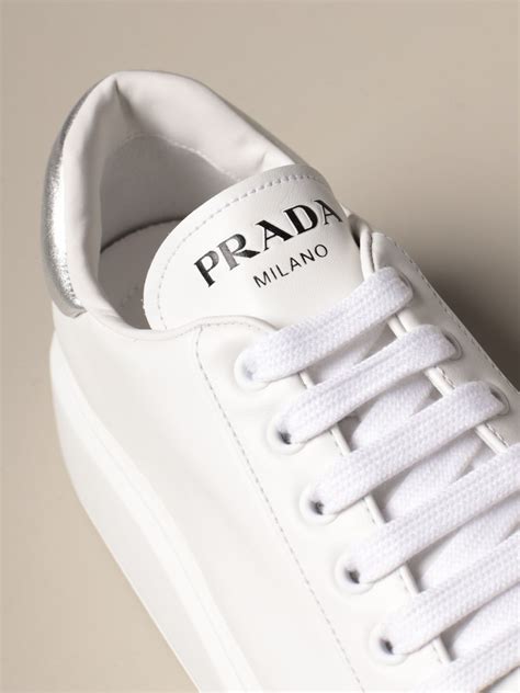 prada white low profile sneakers|Prada white sneakers women's.